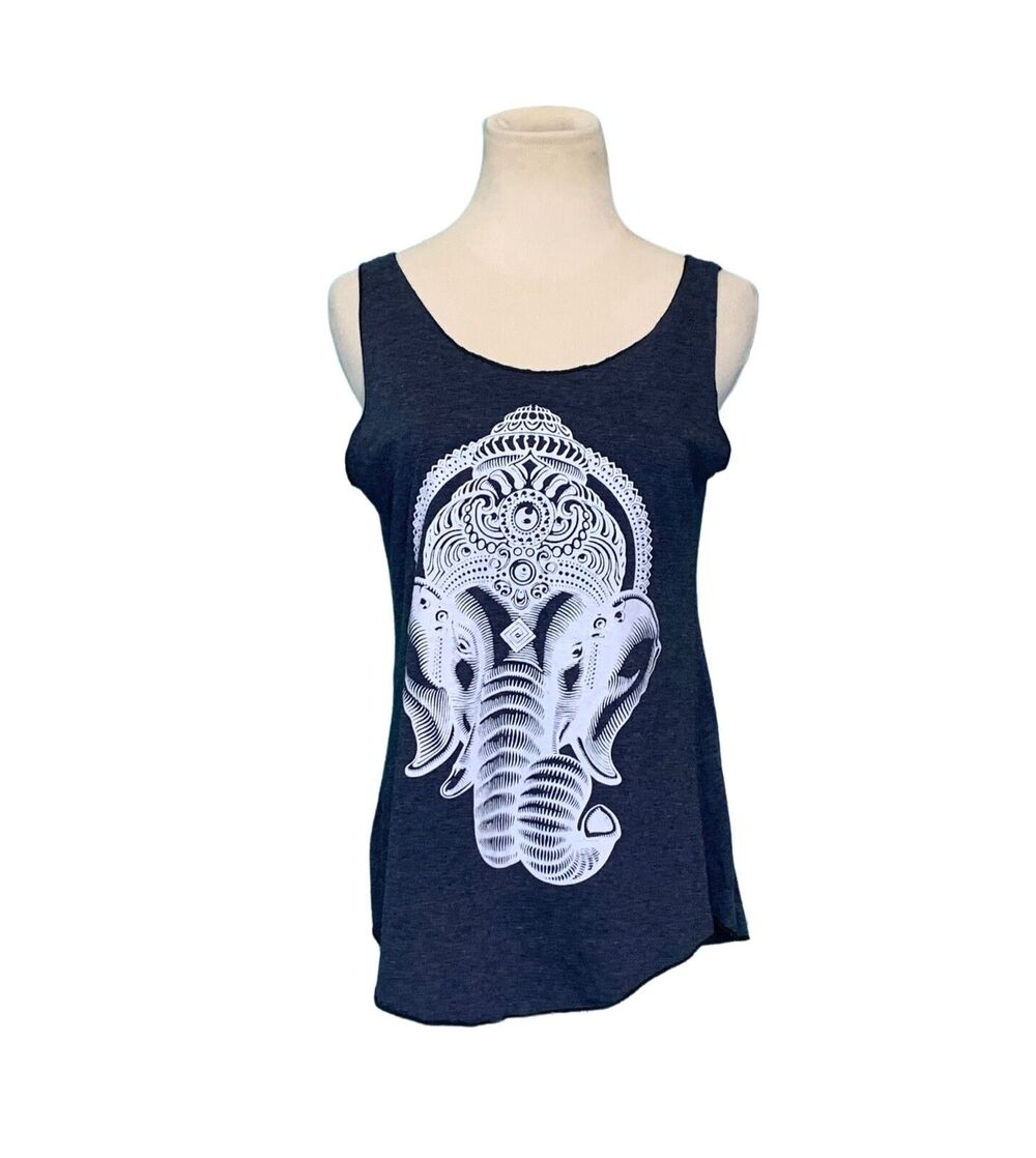 Elephant print gray Tank top size small